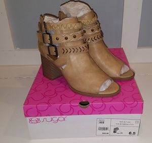 Brand New Open toe Boots by Sugar brand size 6.5